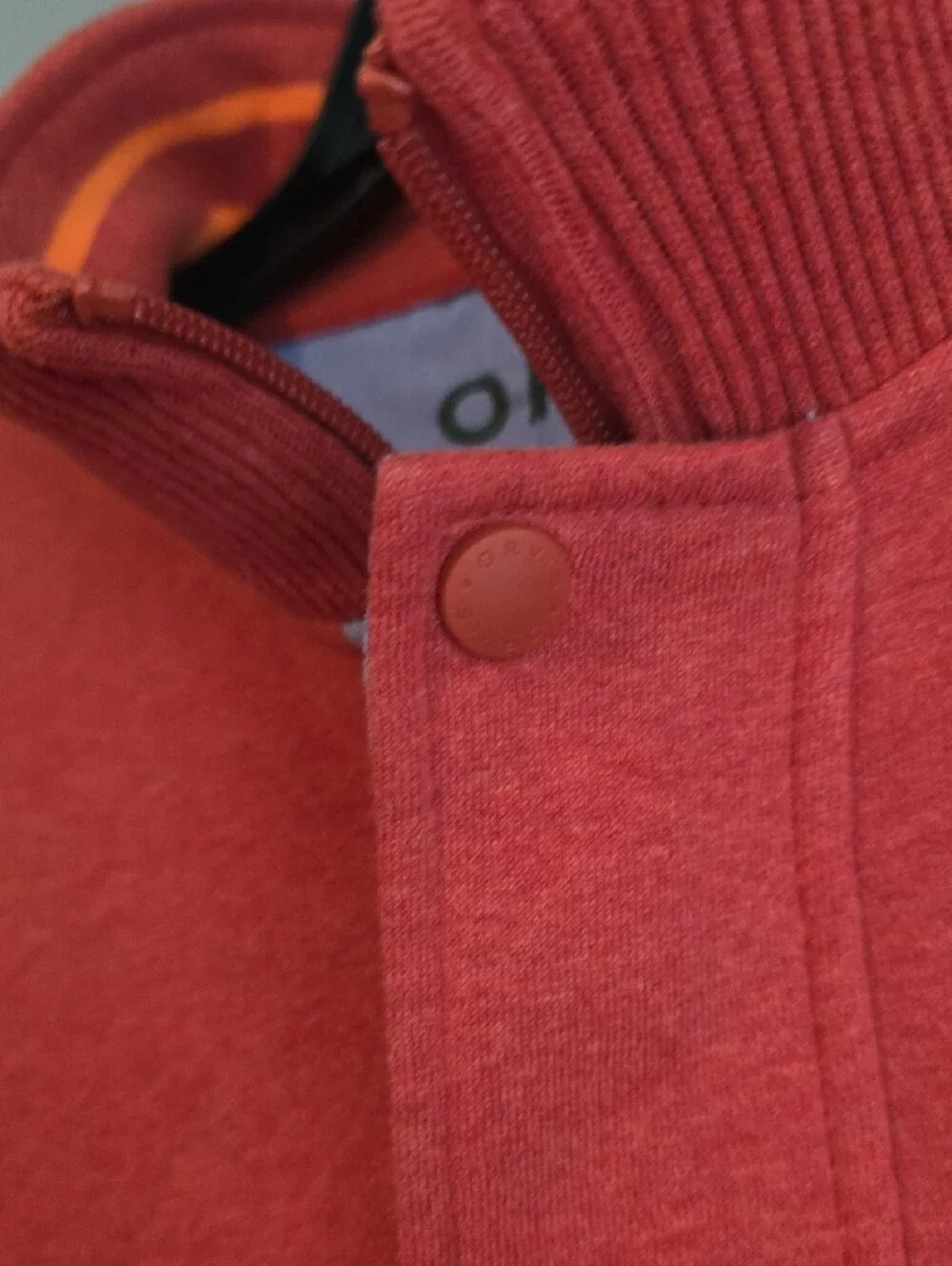 Orvis Men's Orange Quarter-Snap Zip Sweater Size XL